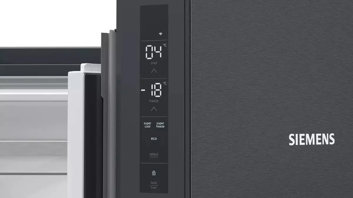 Siemens Freestanding American Style Refrigeration KF96NAXEAG - Black Steel Doors - Image 3