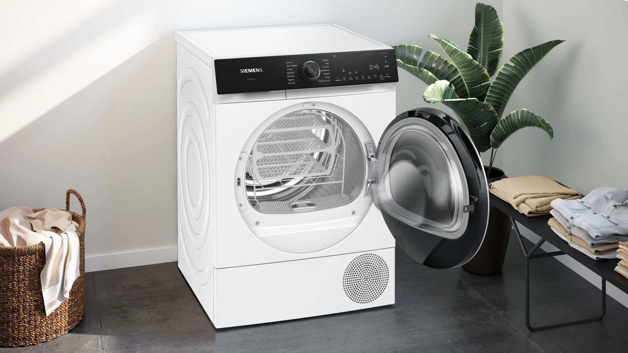 Siemens Freestanding Condenser Tumble Dryer Heat Pump WQ46H2D9GB - White - Image 3