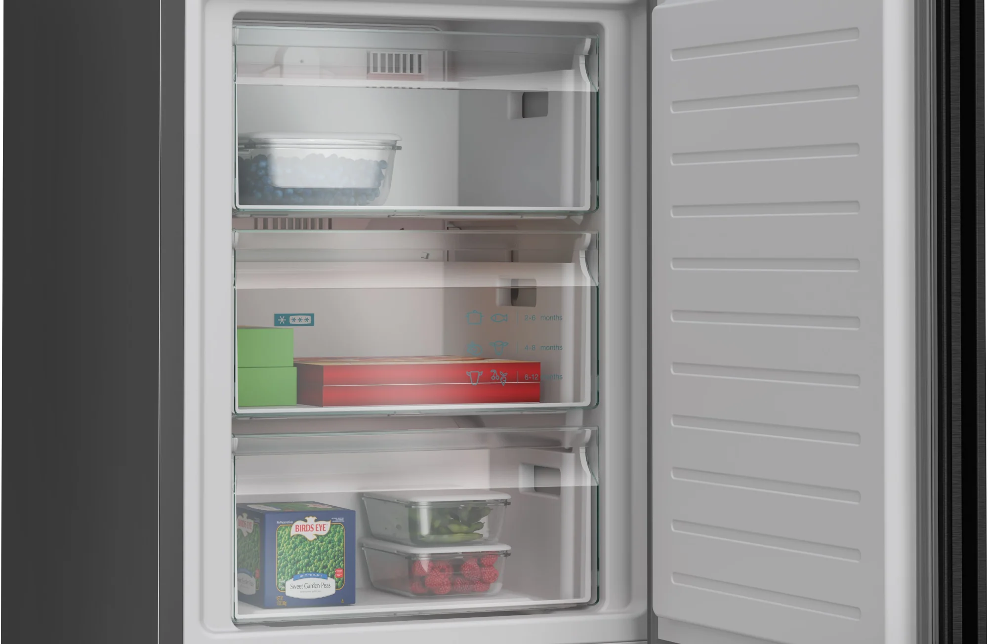 Siemens Freestanding Fridge Freezer Frost Free KG39NVXBG - Black Steel - Image 6