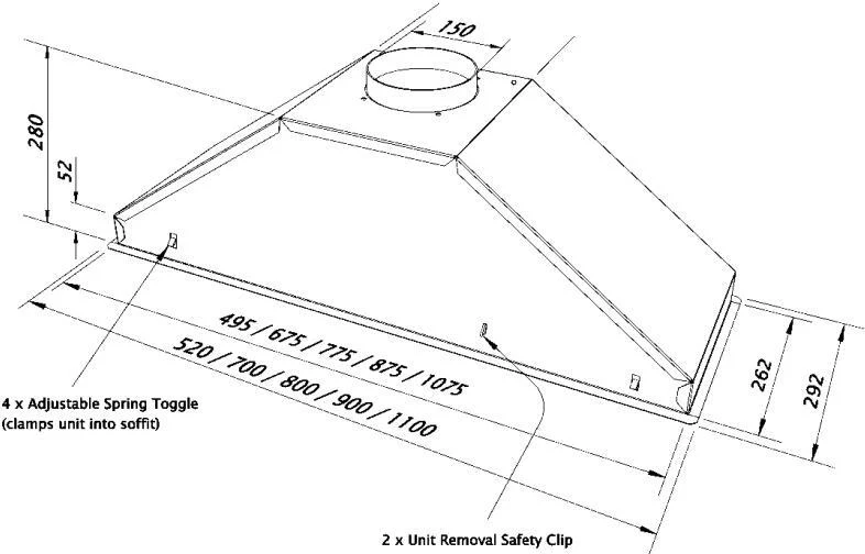 Westin Canopy Hood PRIME-1100-NO-MOTOR - Stainless Steel - Image 2