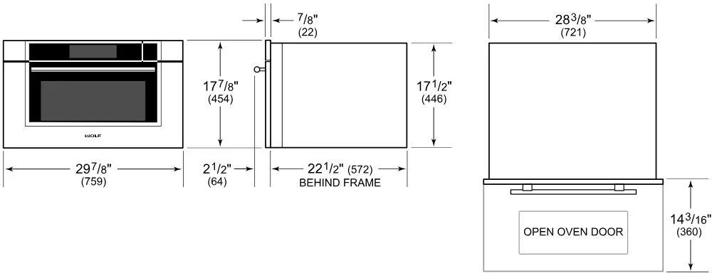 Wolf Steam Combi Oven ICBCSO3050TM-S-T - Stainless Steel - Image 3