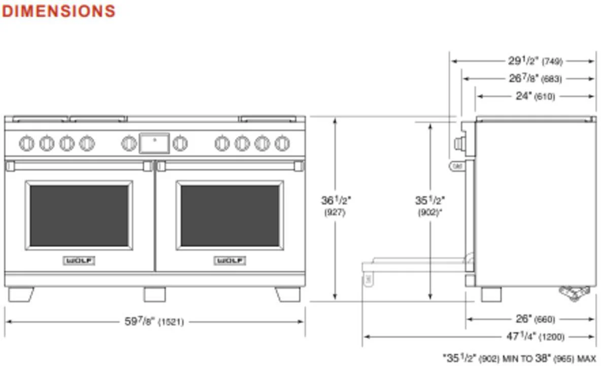 Wolf Range Cooker Dual Fuel Lpg ICBDF60650CG-S-P-LP - Stainless Steel - Image 5